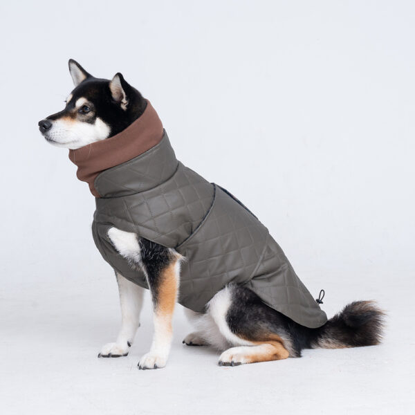 Dog Wax Jacket High Collar Classic Fleece Plaid