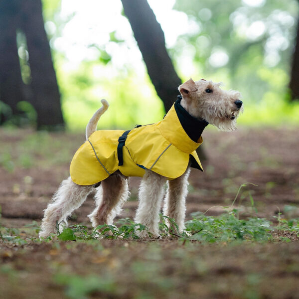 Dog Poncho Double Collar Raincoat Waterproof Cloak Pet Rainwear Clothes Reflective