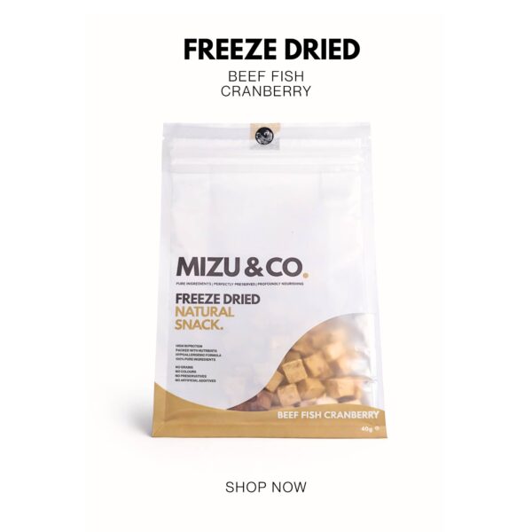 Freeze Dried Beef Fish Cranberry Cubes - Mizu&Co.