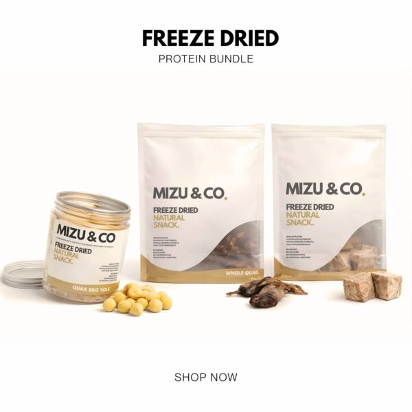 Freeze Dried Protein Series - Mizu&Co. (Quail, Egg yolk, Duck Neck)